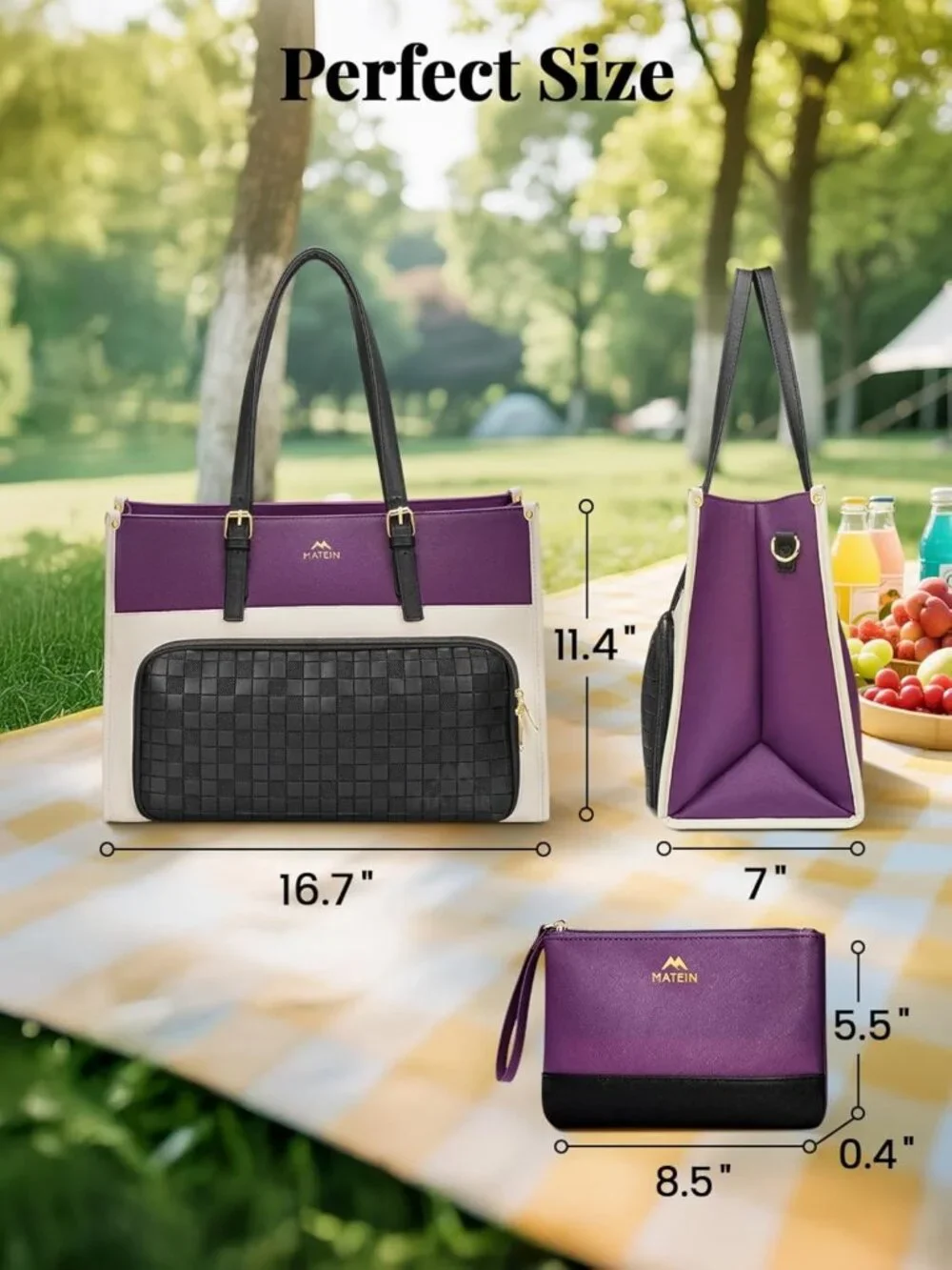 Stylish Insulated Lunch Tote & Laptop Briefcase, 15.6